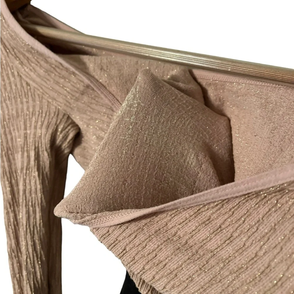 FREE PEOPLE Intimately Sprinkled In Gold Long Sleeve Bodysuit Top